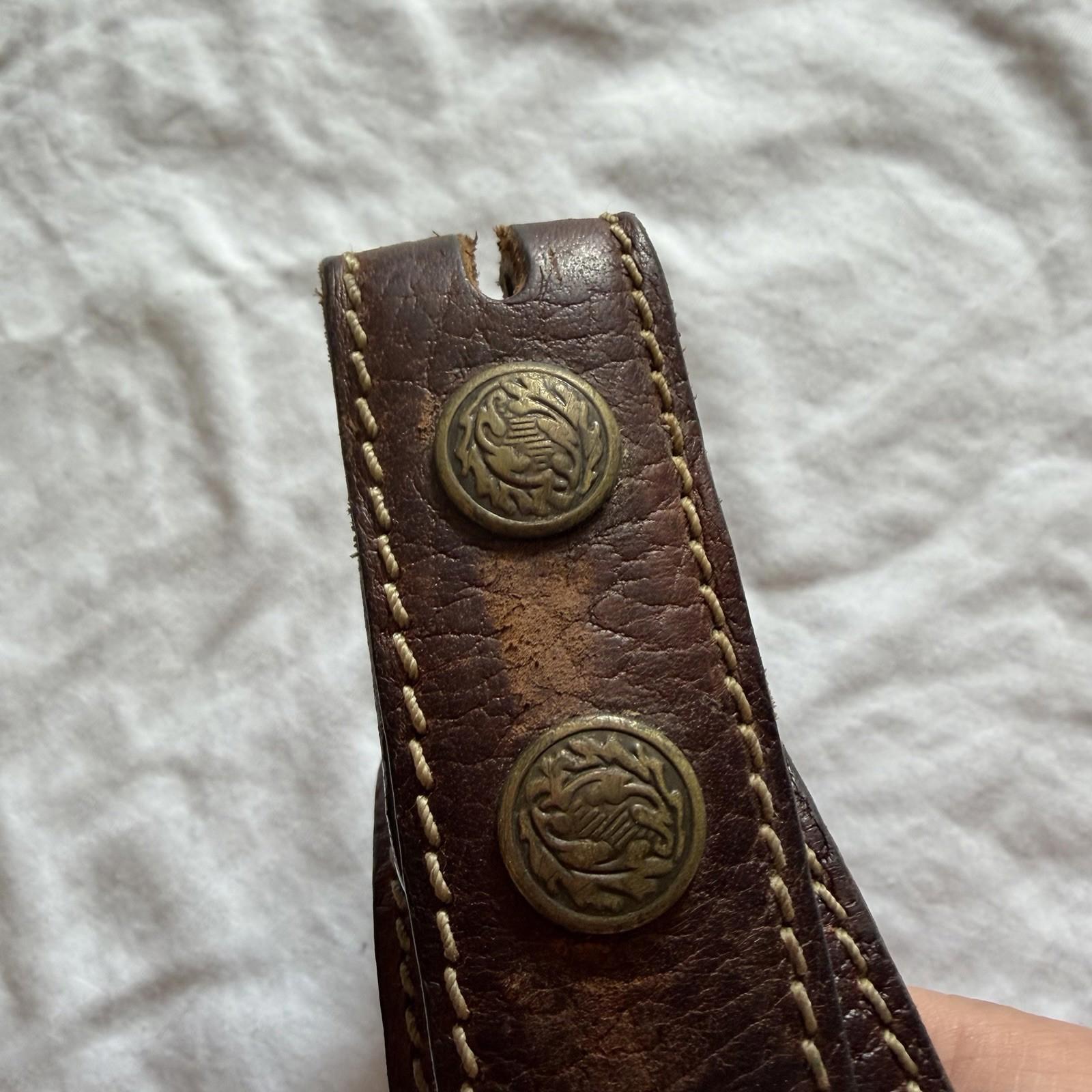 Vintage Mulholland Bros Cabela’s Leather Belt Strap Scorpion Conchos Sz 52