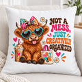 Not a Mess Creatively Organized Cow DTF Transfer 10 Inch Pack of 4