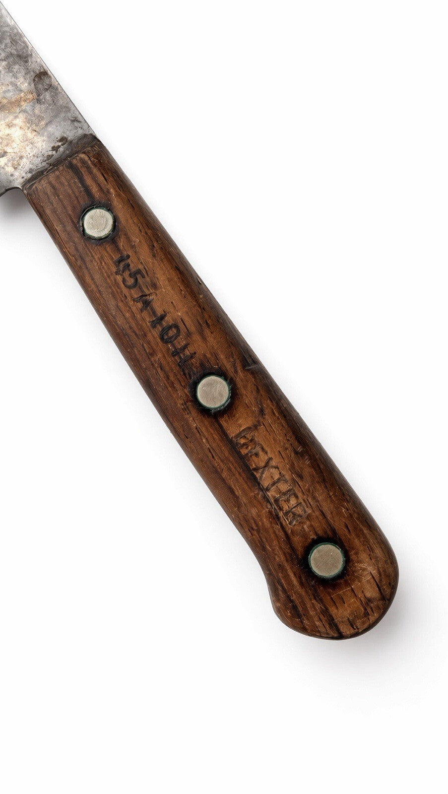 Vintage Dexter 45A10H 10" Carbon Steel Chef Knife Wood Handle Full Tang USA
