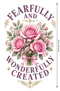 4pcs 10in Fearfully Wonderfully Created Roses DTF Transfer