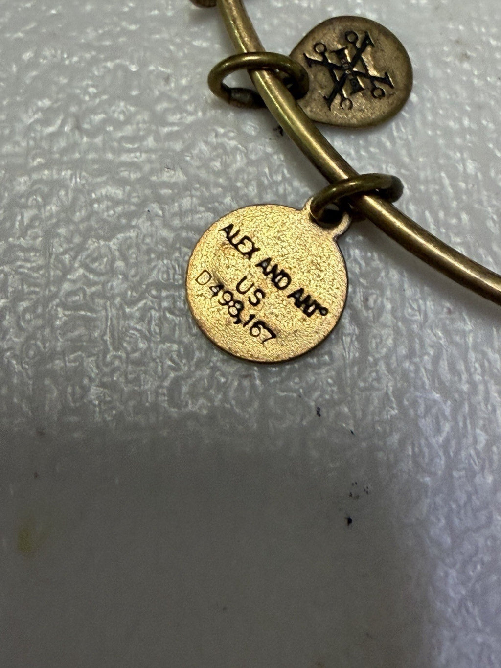 Alex and Ani Compass Charm Expandable Bangle Bracelet Gold Tone Adventure