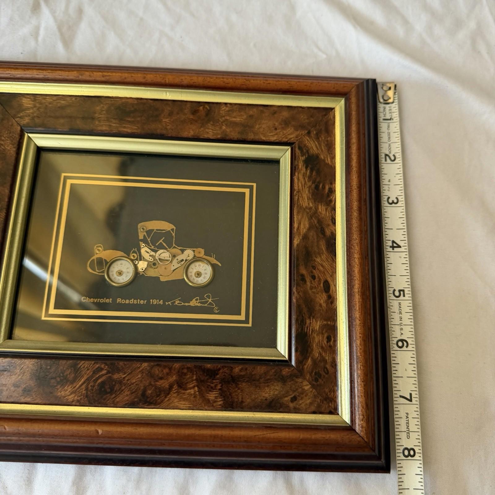 Ken Broadbent Chevrolet Roadster 1914 Clockwork Gear Collage Framed Steampunk