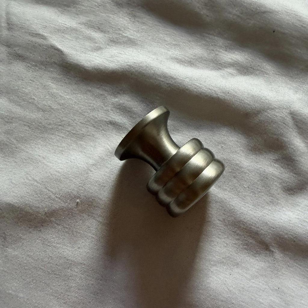 RH Round Cabinet Knob - Brushed Nickel, New w/ Screw, India