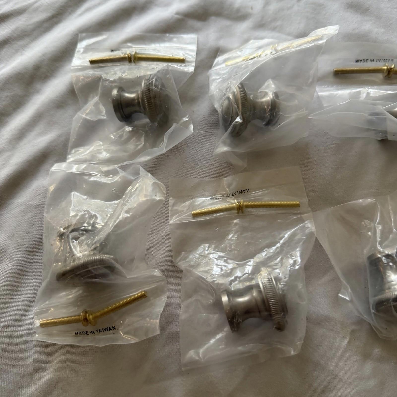Fluted Cabinet Knobs Set of 9 - Brushed Nickel, New w/ Screws