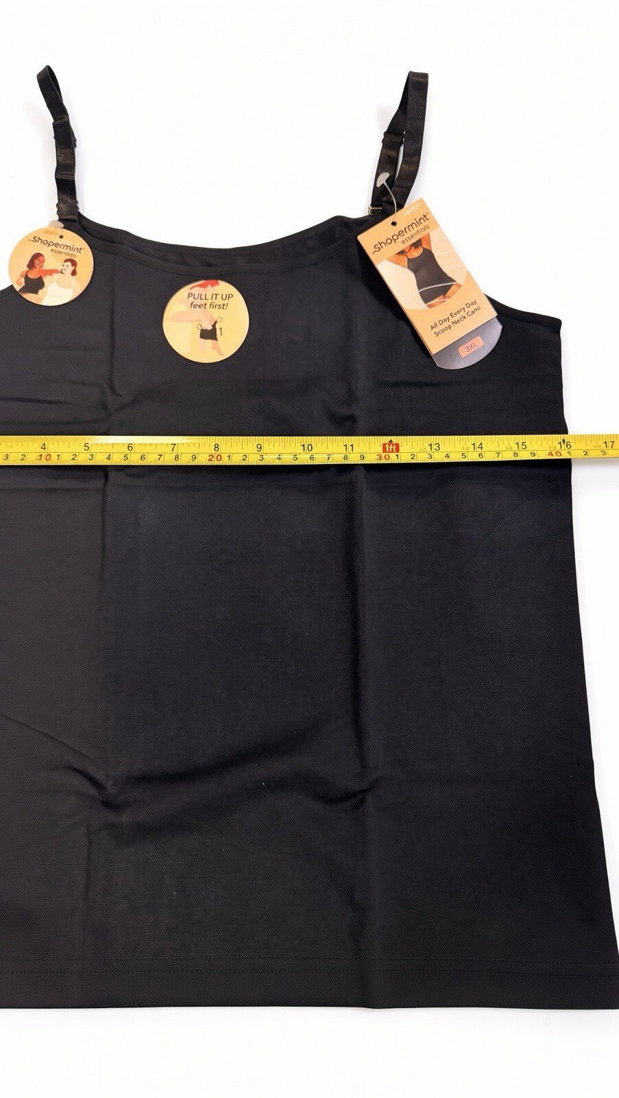 Shapermint Essentials All Day Every Day Scoop Neck Cami 3XL Black Shapewear NWT