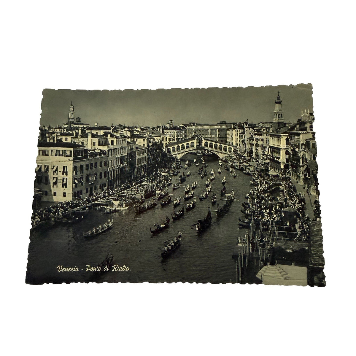 Venezia Ponte di Rialto Postcard | Rialto Bridge Venice Grand Canal Gondolas
