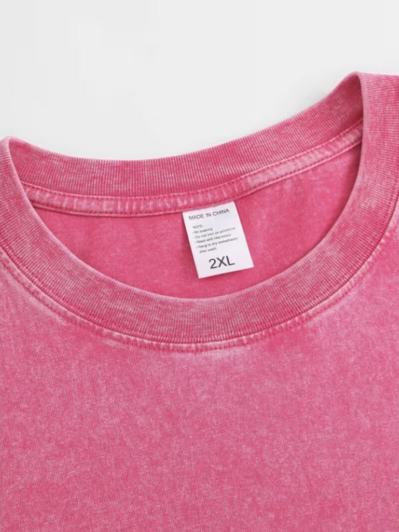 Acid Wash Pink T-Shirt Teddy Bear Heart Bow Graphic Tee Cute Valentine Gift