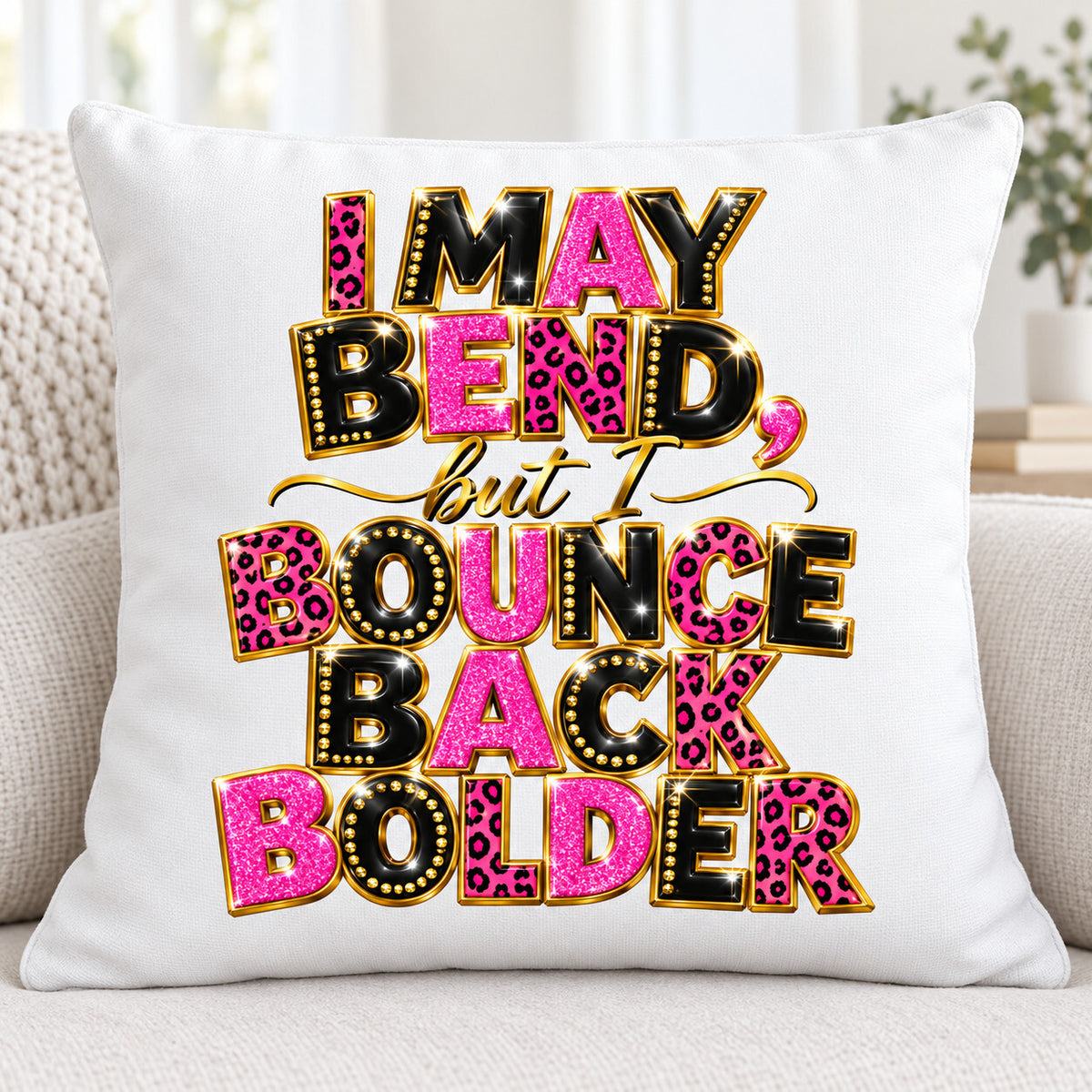 Bounce Back Bolder Leopard DTF Transfer 10 Inch Ready to Press Pack of 4