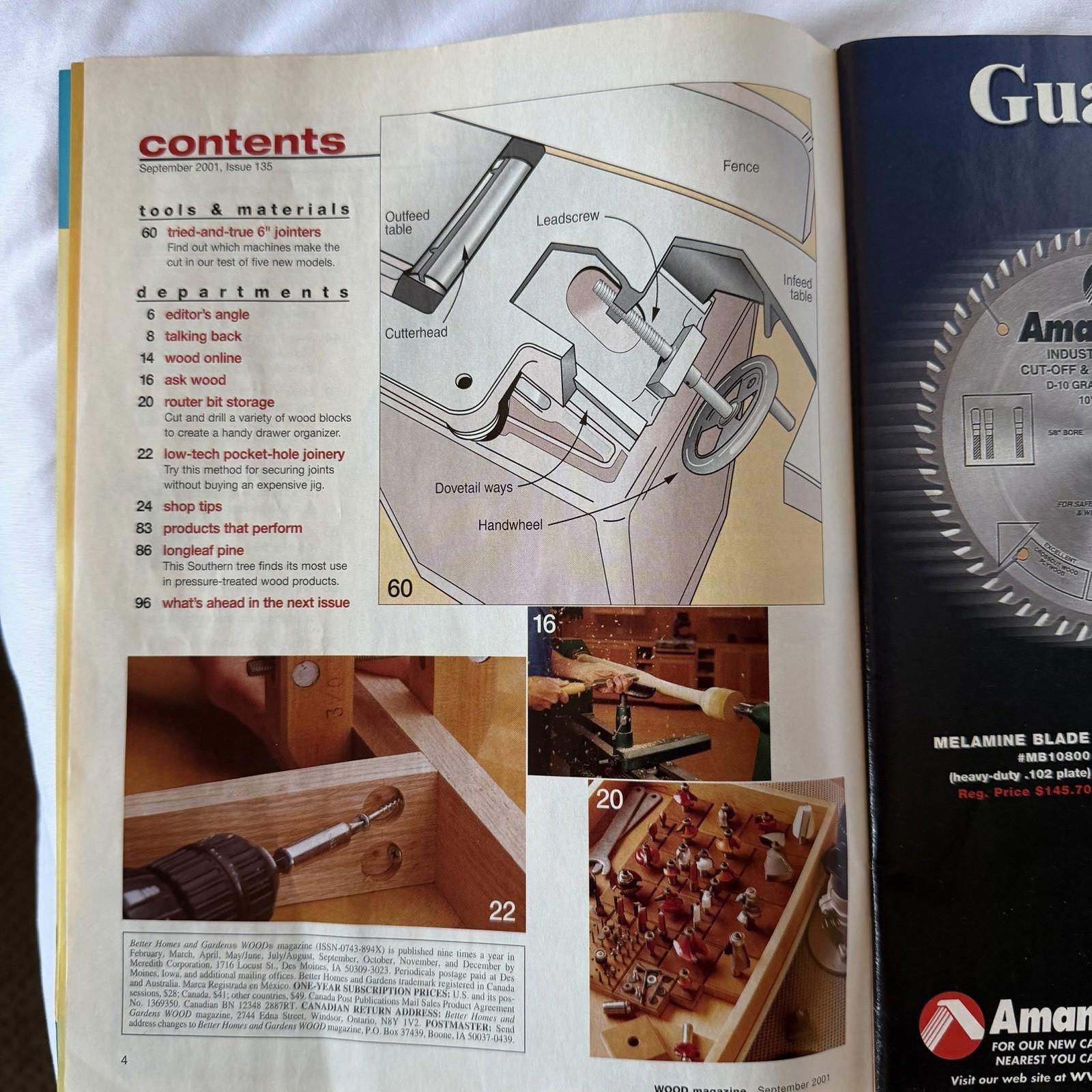 WOOD Magazine Sept 2001 Issue 135 Sleigh Bed Woodworking Plans DIY
