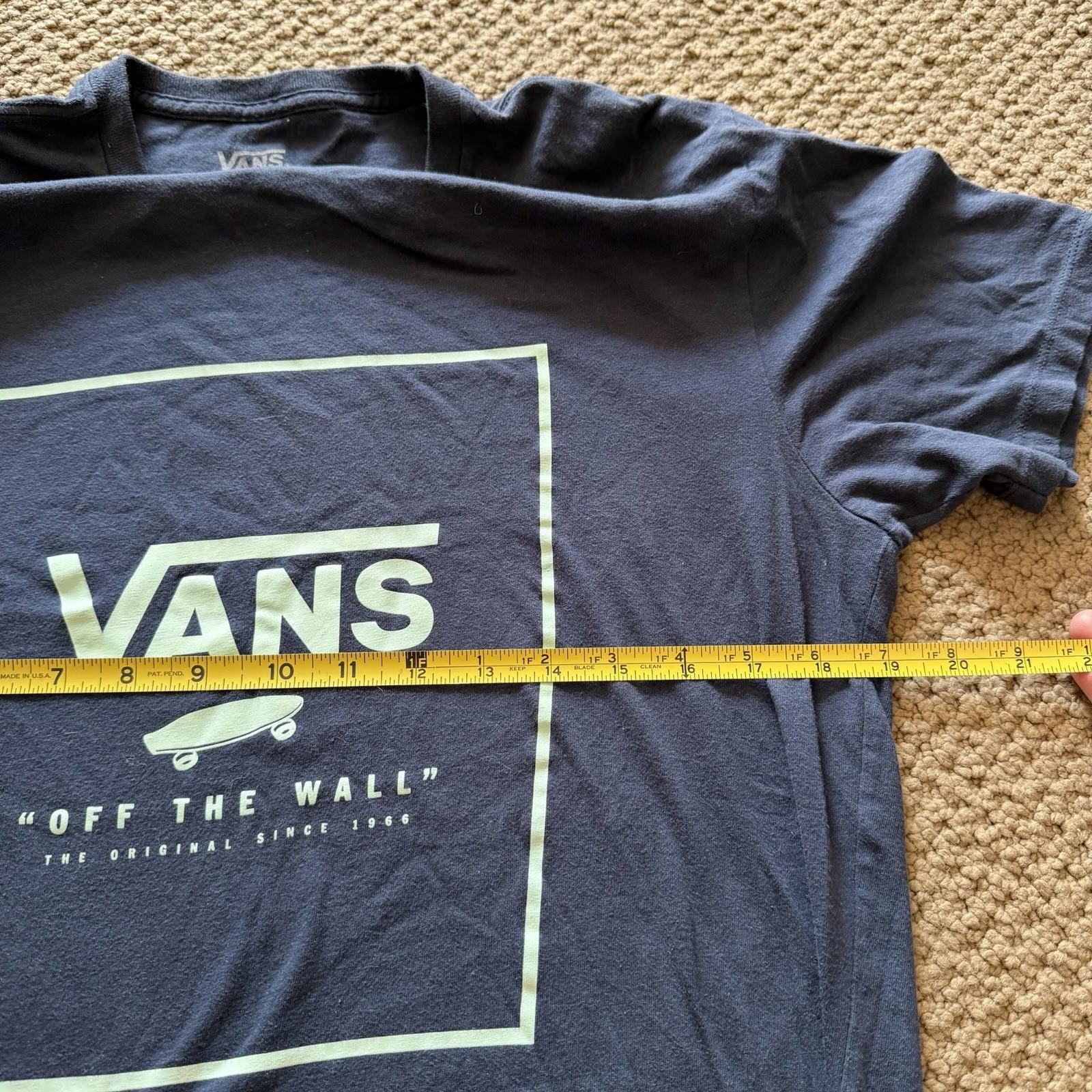 Vans Off The Wall Box Logo T-Shirt Navy Blue Medium Skate Graphic