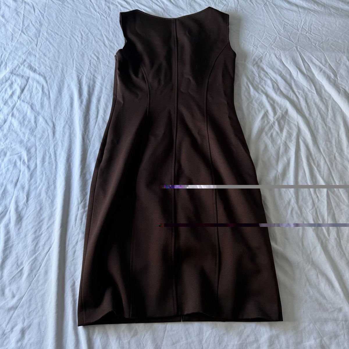 Vintage BCBG Brown Satin Sleeveless Sheath Dress Size 2 Made in USA