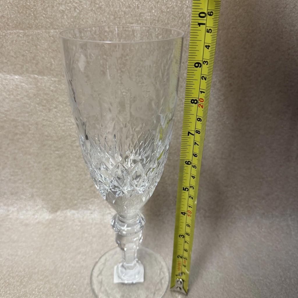 Set of 12 Rogaska Gallia Crystal Iced Tea Glasses - Floral Cut 9 5/8”