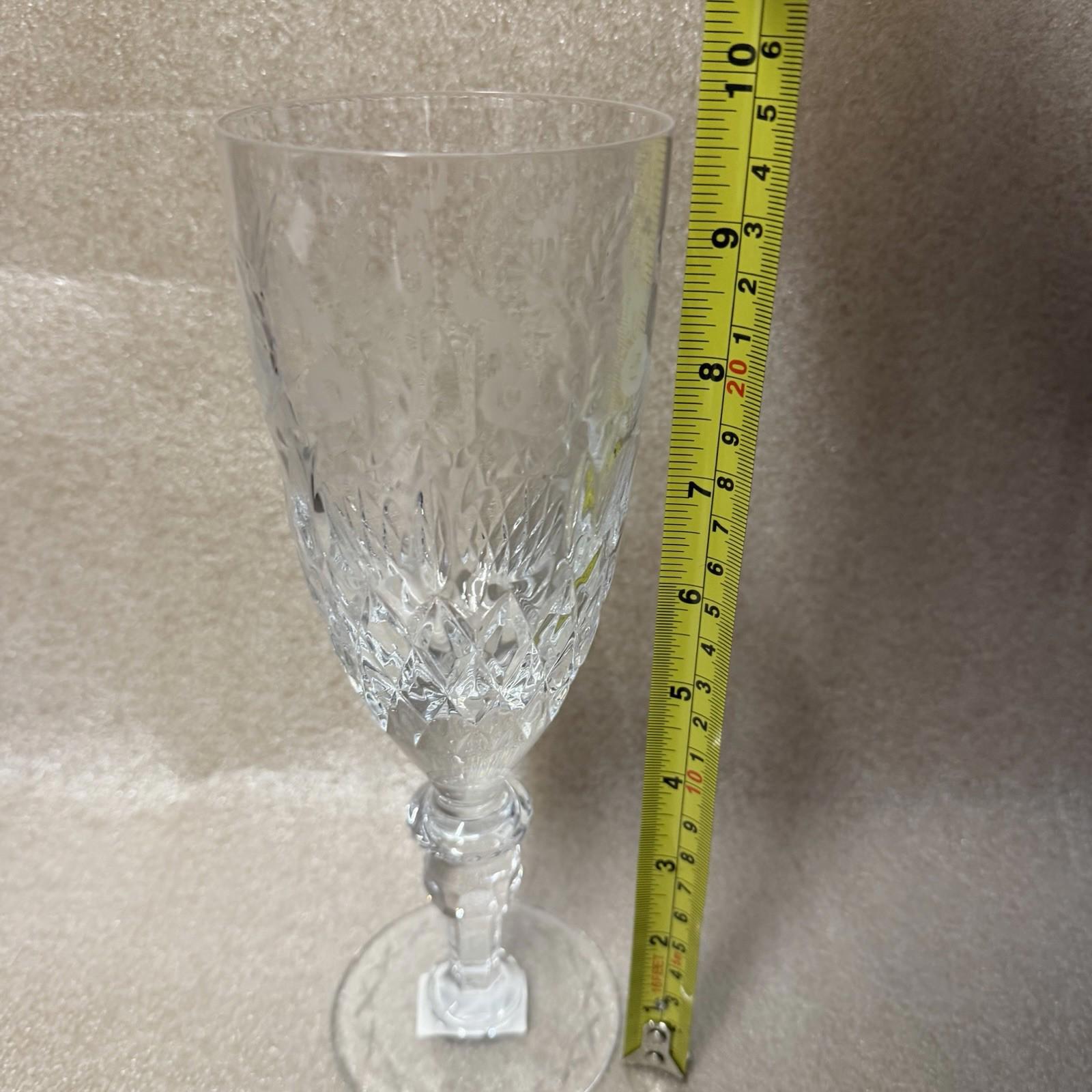 Set of 12 Rogaska Gallia Crystal Iced Tea Glasses - Floral Cut 9 5/8”