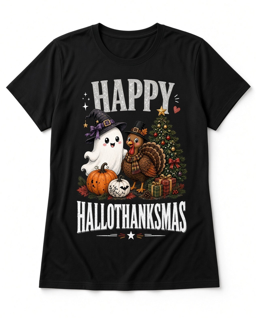 4pcs 10in Happy HalloThanksMas Ghost Turkey DTF Transfer