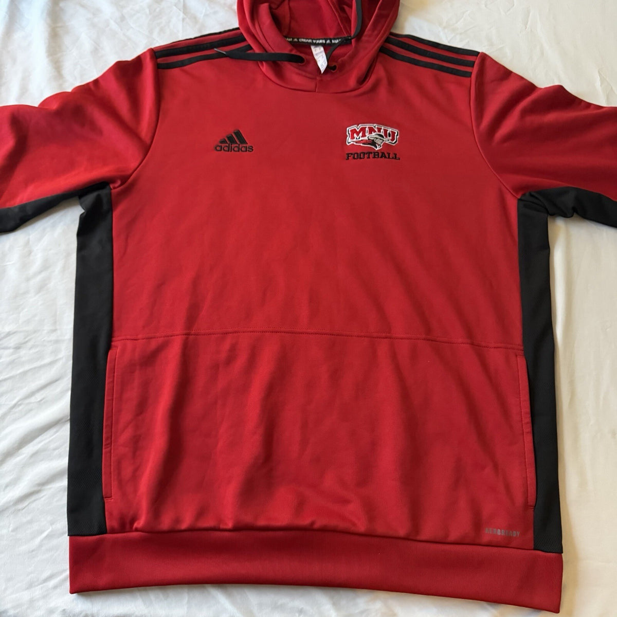 Adidas MNNU Football Hoodie Mens XL Red Minnesota State Mankato Aeroready