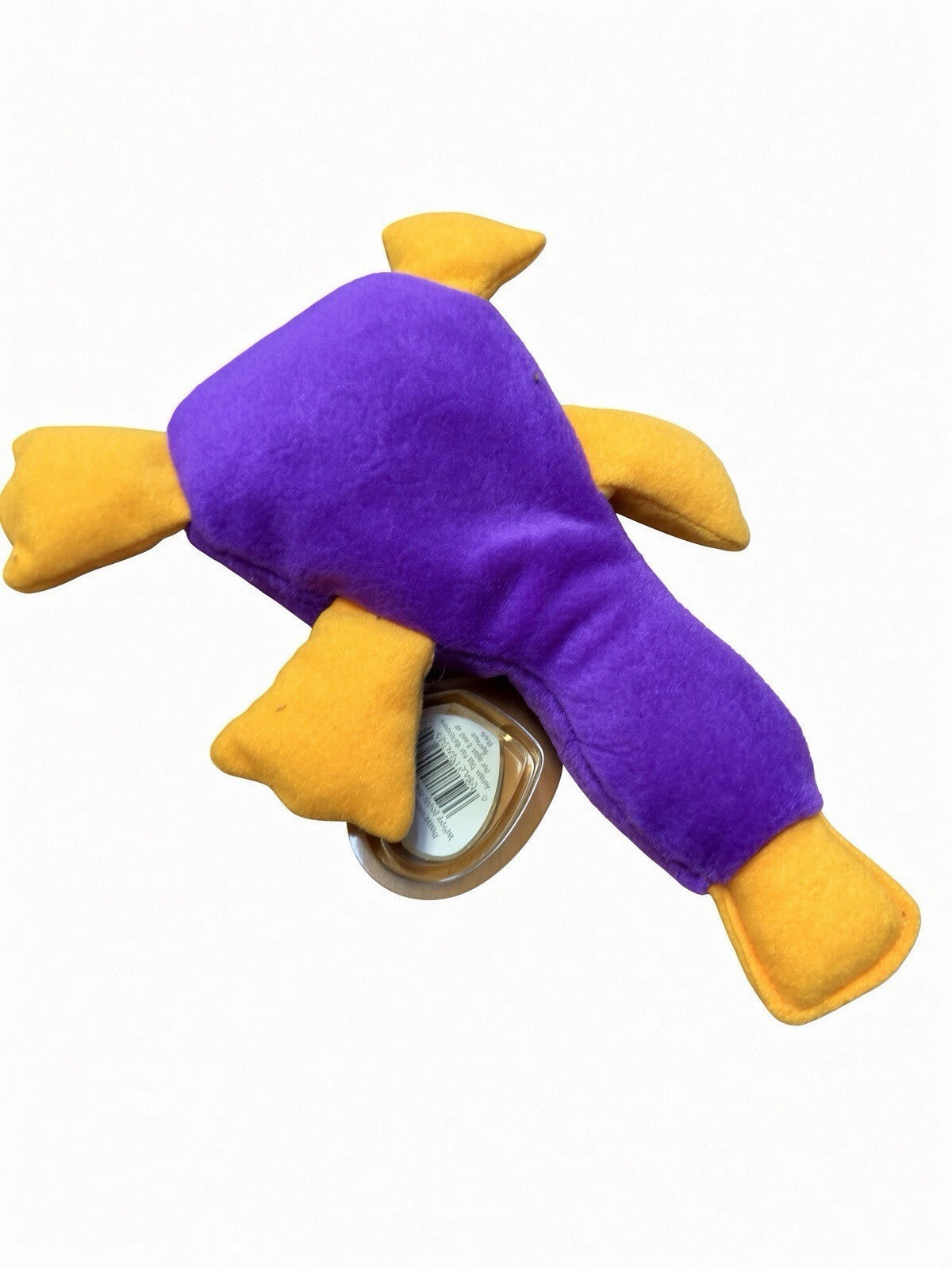 TY Beanie Baby Patti Platypus 1993 Purple Yellow Retired Vintage w/ Tag Case