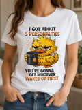 Funny Morning Mood Shirt 5 Personalities Duck Coffee Graphic Tee Gift