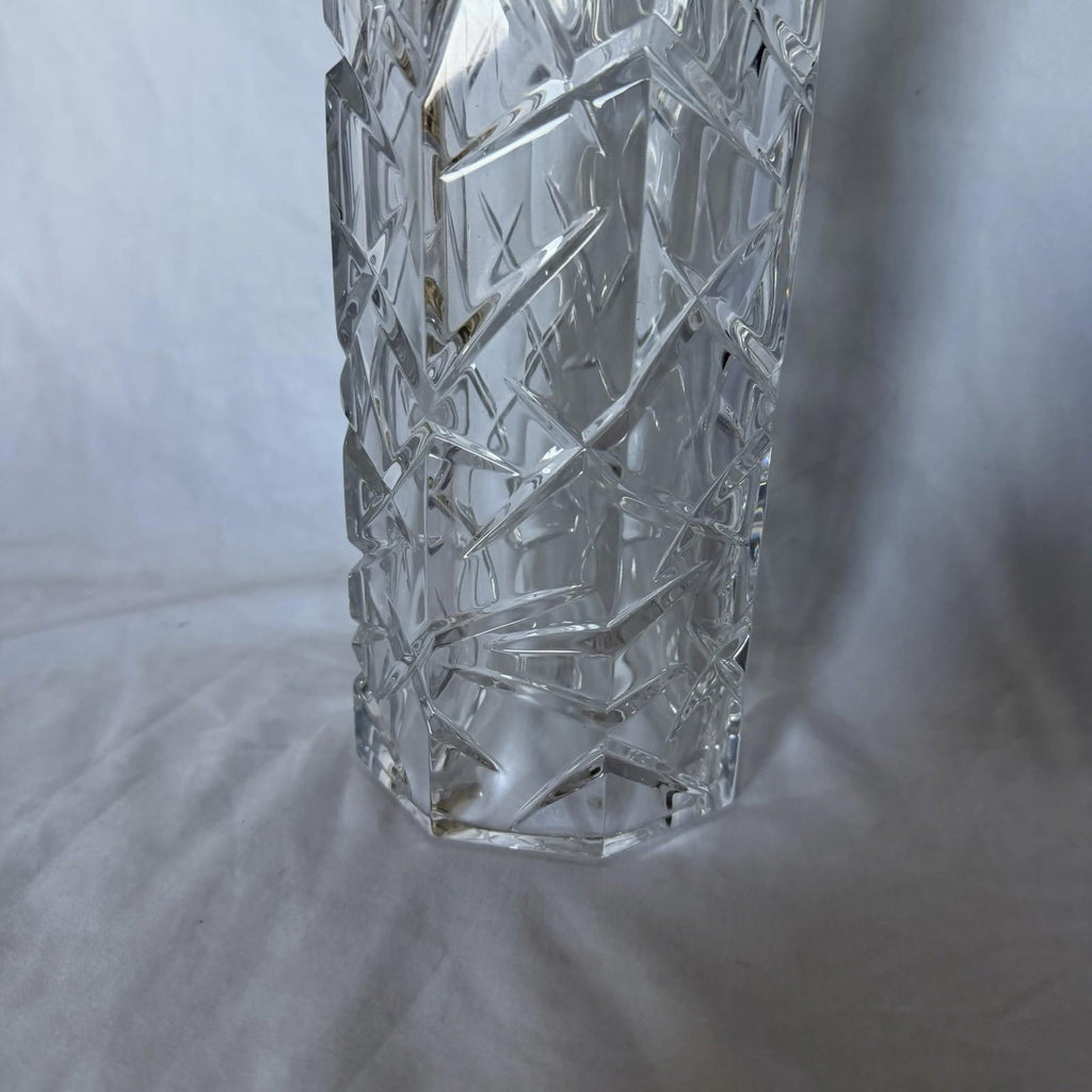 Marquis by Waterford Crystal Tall Vase Geometric Cut Hexagon Germany 10”
