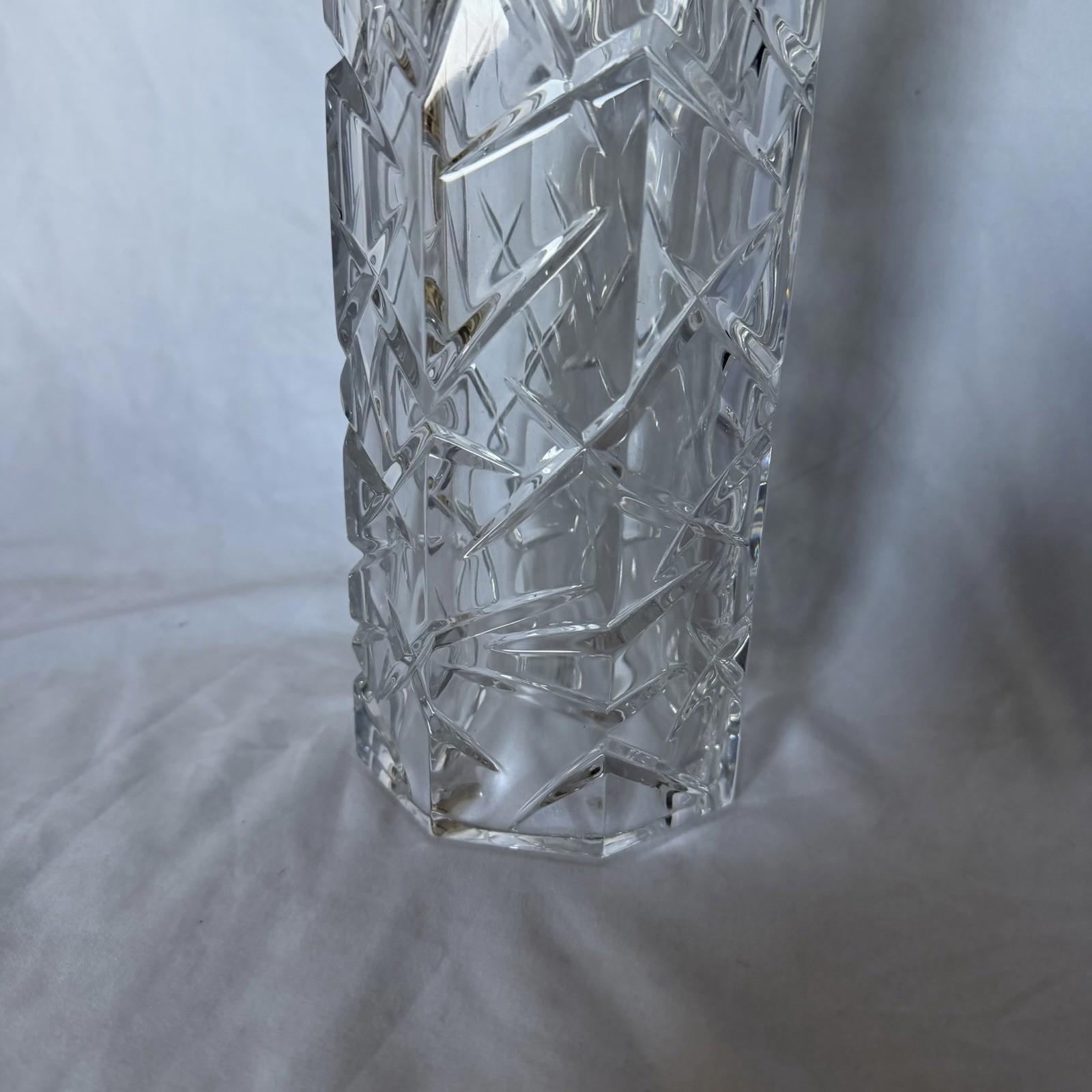 Marquis by Waterford Crystal Tall Vase Geometric Cut Hexagon Germany 10”
