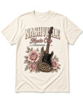 4Pcs 10" Nashville Music City Leopard Guitar Rose DTF Heat Press