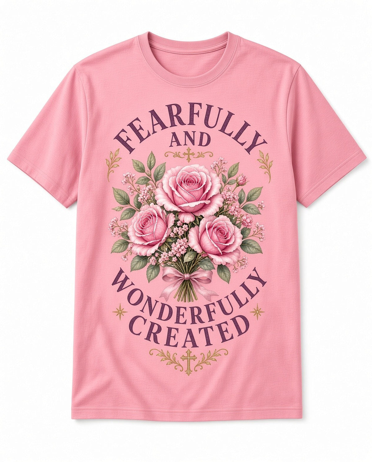 4pcs 10in Fearfully Wonderfully Created Roses DTF Transfer