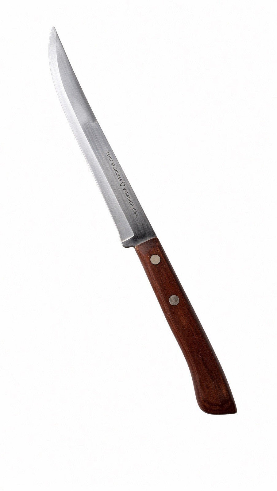 Flint Stainless Vanadium USA Chef Knife Wood Handle Vintage 8” Blade