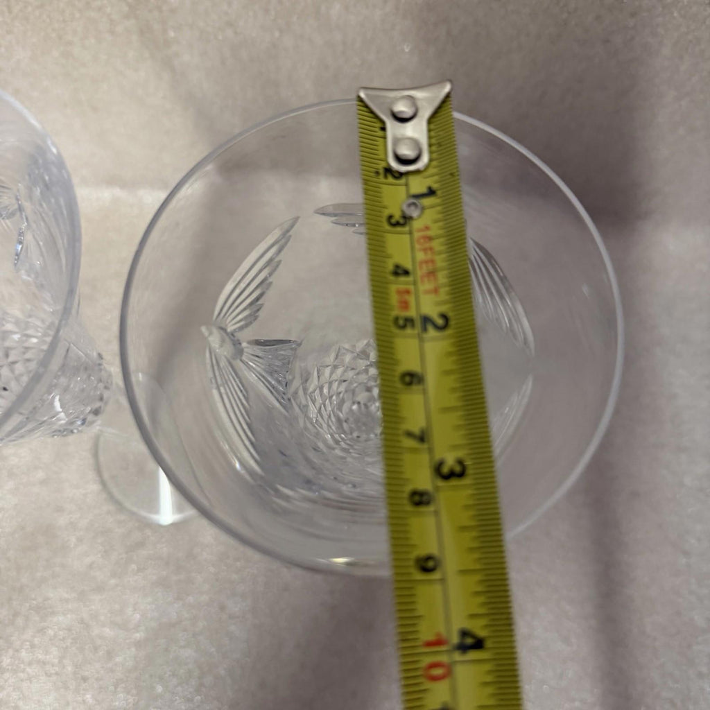 Pair Waterford Crystal Champagne Flutes The Millennium Collection PEACE Dove Set