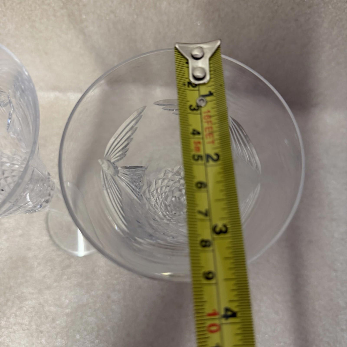 Pair Waterford Crystal Champagne Flutes The Millennium Collection PEACE Dove Set