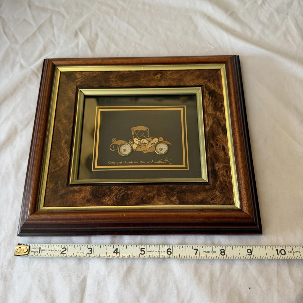 Ken Broadbent Chevrolet Roadster 1914 Clockwork Gear Collage Framed Steampunk