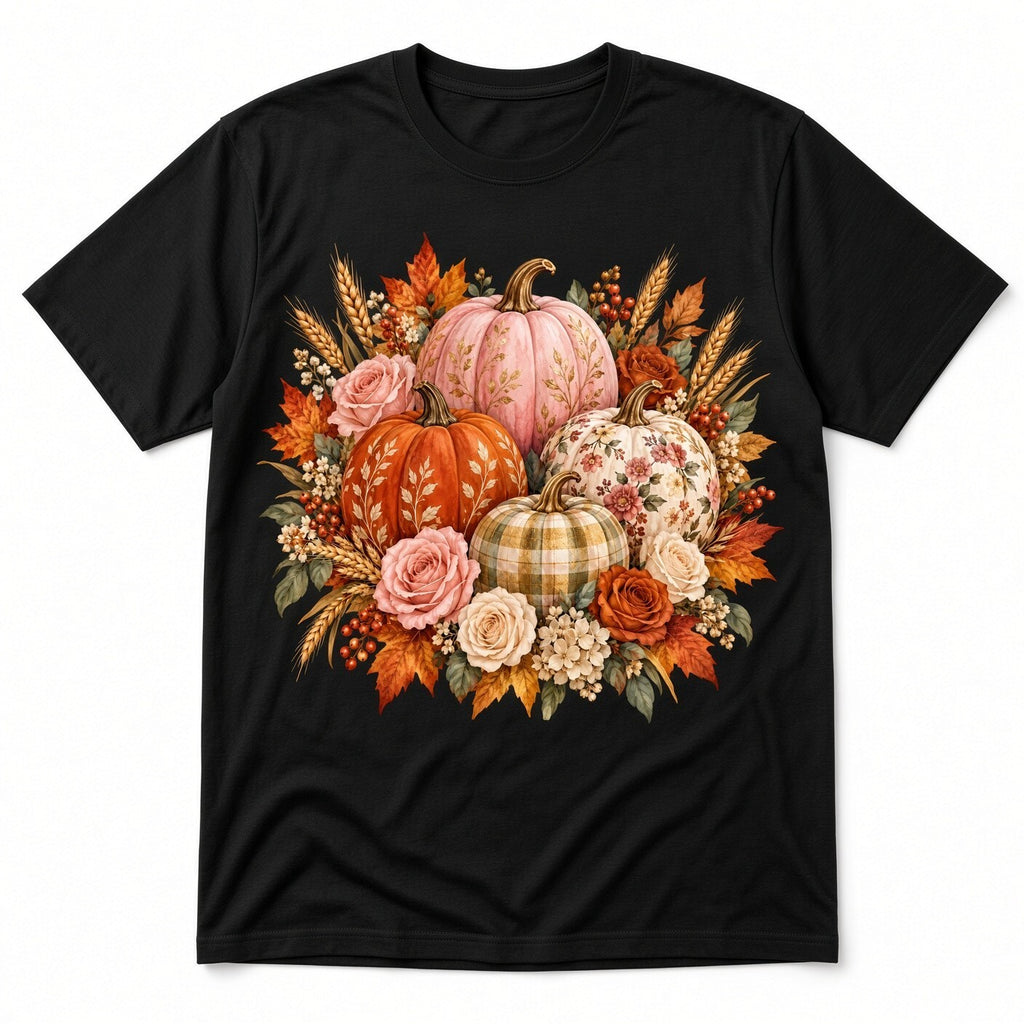 4PCS 10in Floral Fall Pumpkin Bouquet DTF Transfers