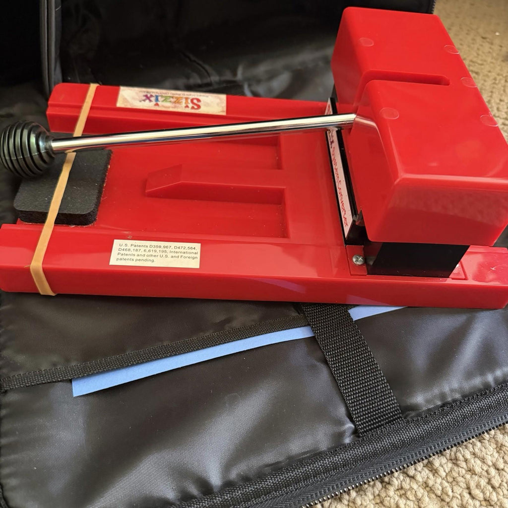 Sizzix Original Red Wheeled Carry Bag w/ Machine & Dies Lot