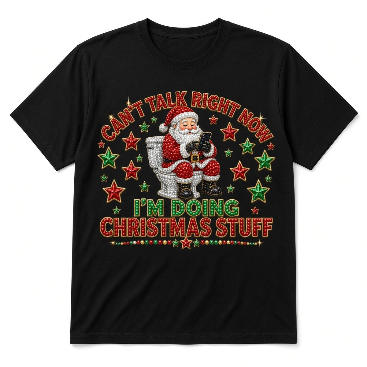 Can't Talk Christmas Stuff DTF Transfer 10" PK4 Funny Santa Toilet Heat Press