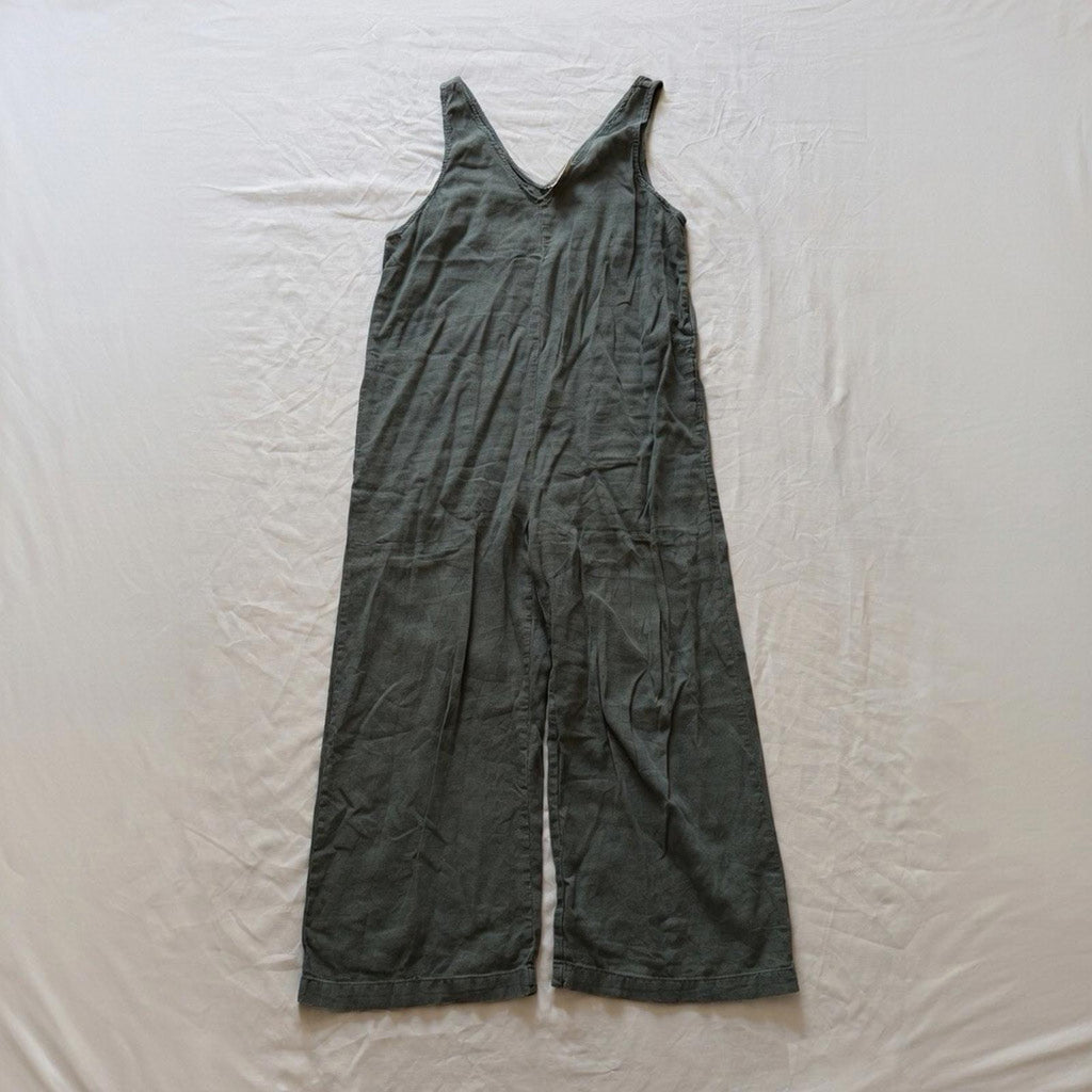 Universal Thread Sage Green Linen Wide Leg Jumpsuit XS
