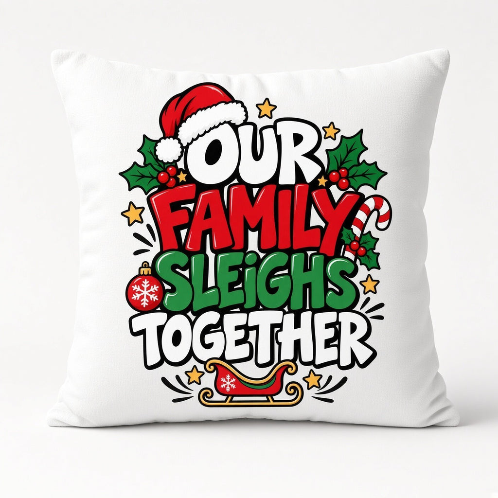Our Family Sleighs Together Christmas DTF Transfer Ready to Press
