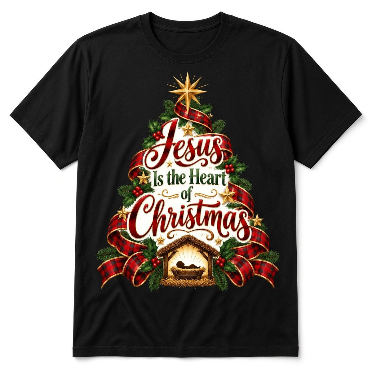 4PCS DTF Transfer Jesus Is the Heart of Christmas Nativity Tree 10in