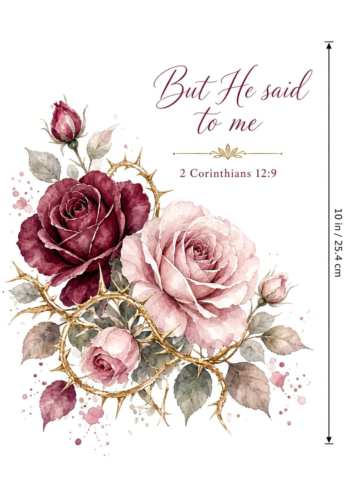 4pcs 10in But He Said To Me Roses Faith DTF Transfer