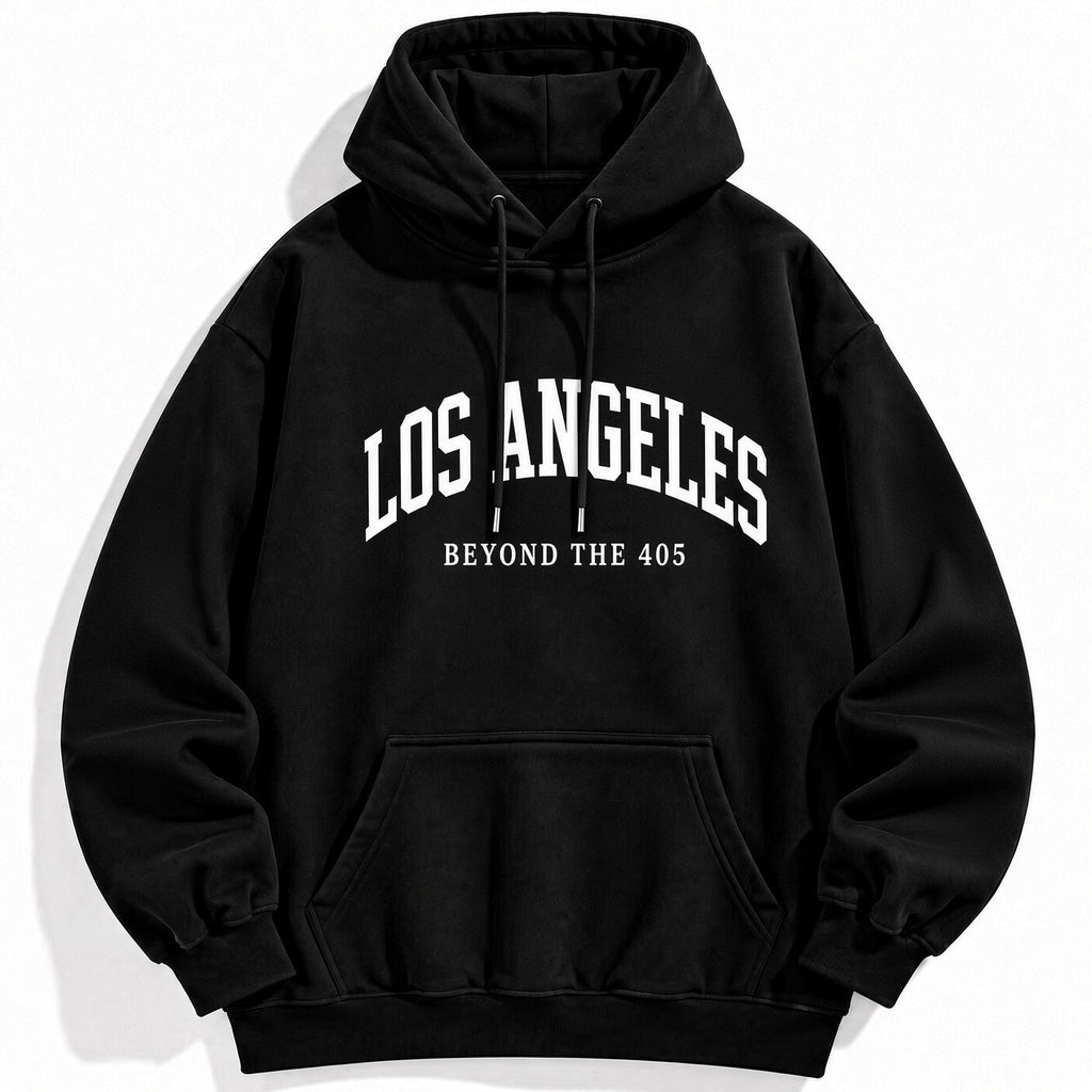 Black Los Angeles Hoodie Beyond The 405 Varsity Graphic Unisex