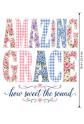 4pcs 10in Amazing Grace Floral Gingham Christian DTF Transfer