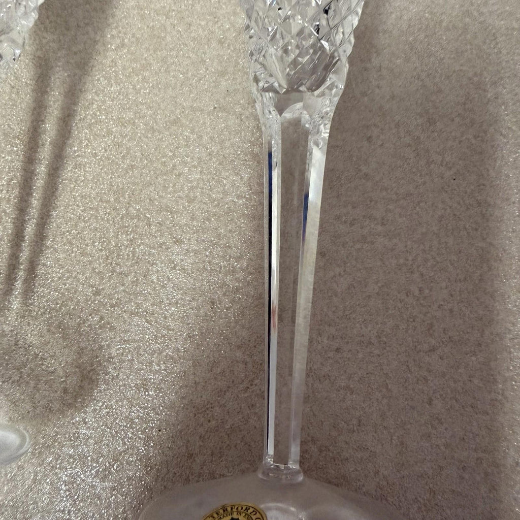 Pair Waterford Crystal Champagne Flutes The Millennium Collection PEACE Dove Set