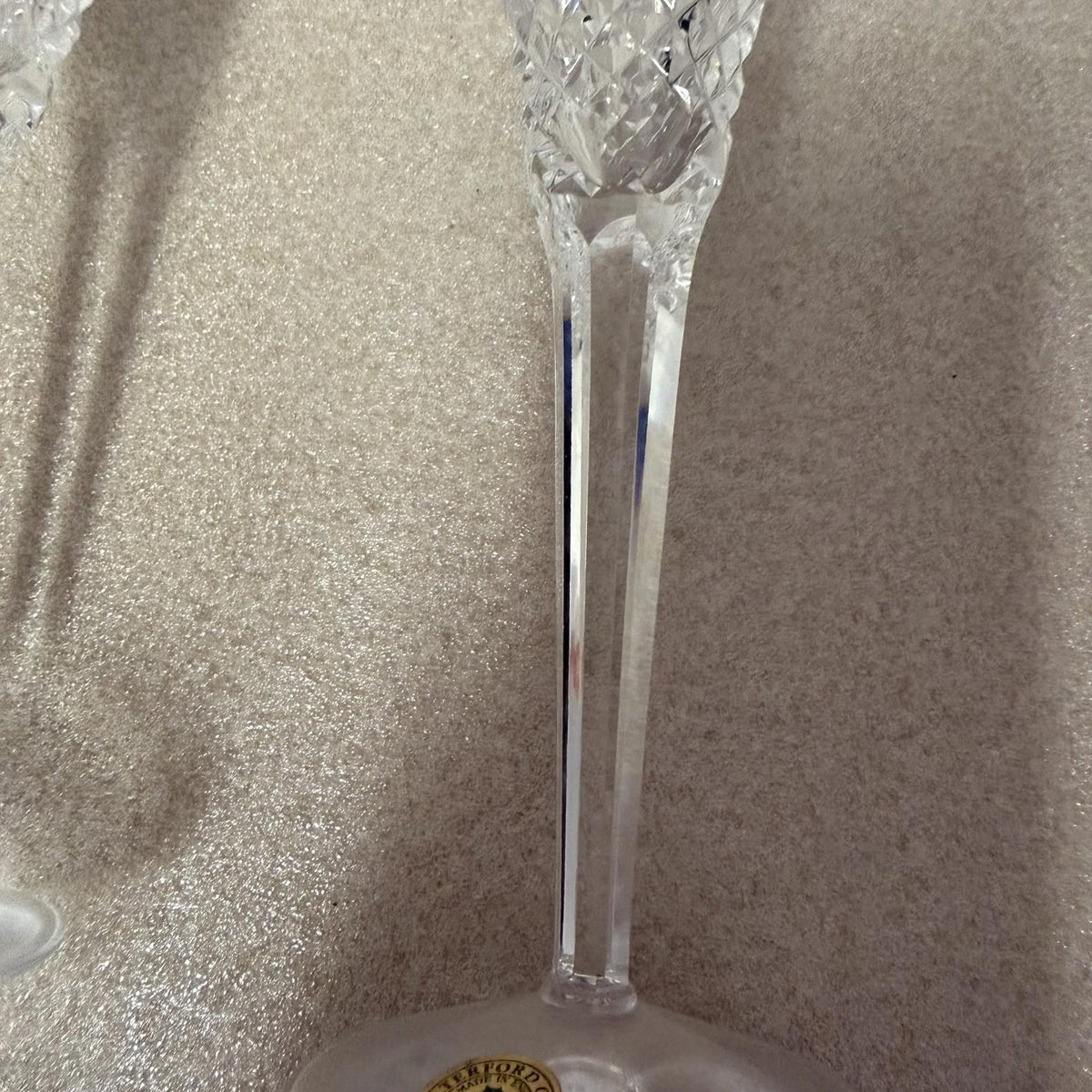 Pair Waterford Crystal Champagne Flutes The Millennium Collection PEACE Dove Set