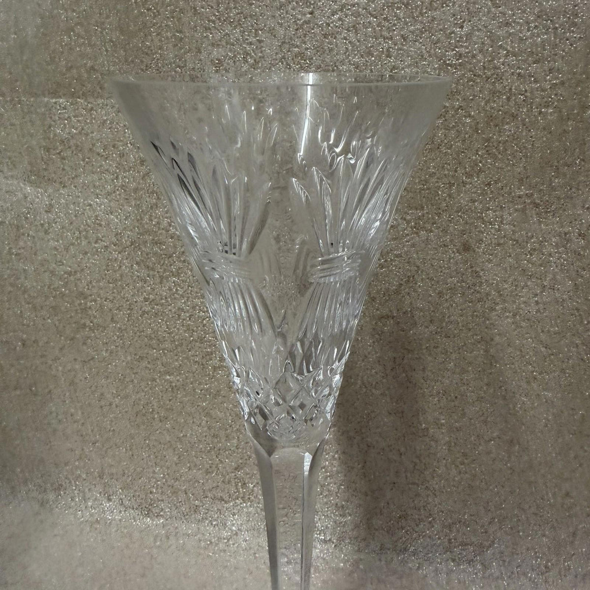 Pair of WATERFORD CRYSTAL Millennium Prosperity Wheat Champagne Toasting Flutes
