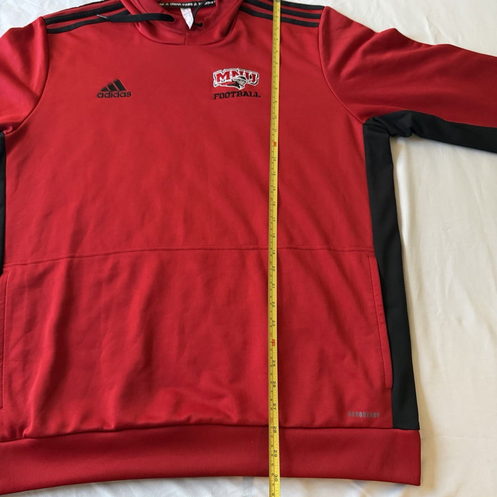 Adidas MNNU Football Hoodie Mens XL Red Minnesota State Mankato Aeroready