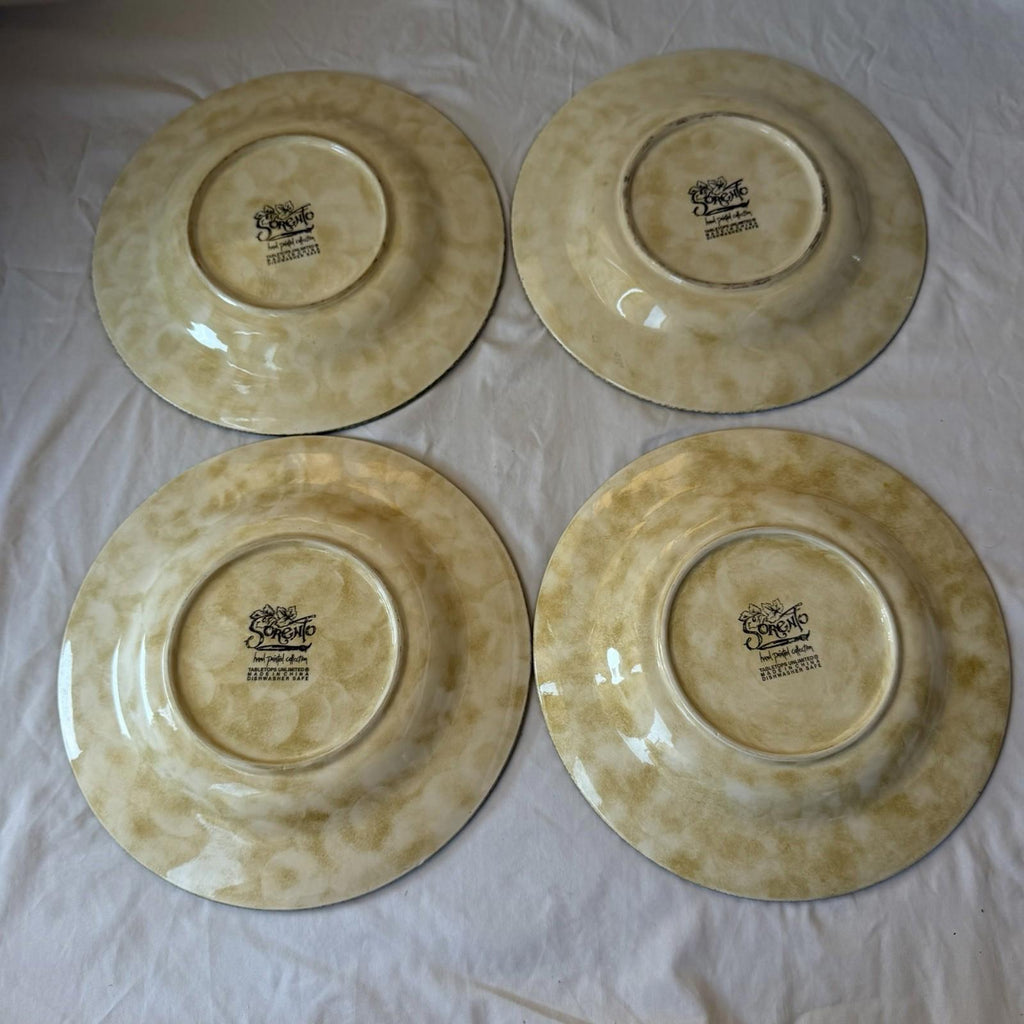 Sorrento Tabletops Unlimited Hand Painted Dinner Plates Italian Tuscany Set 4