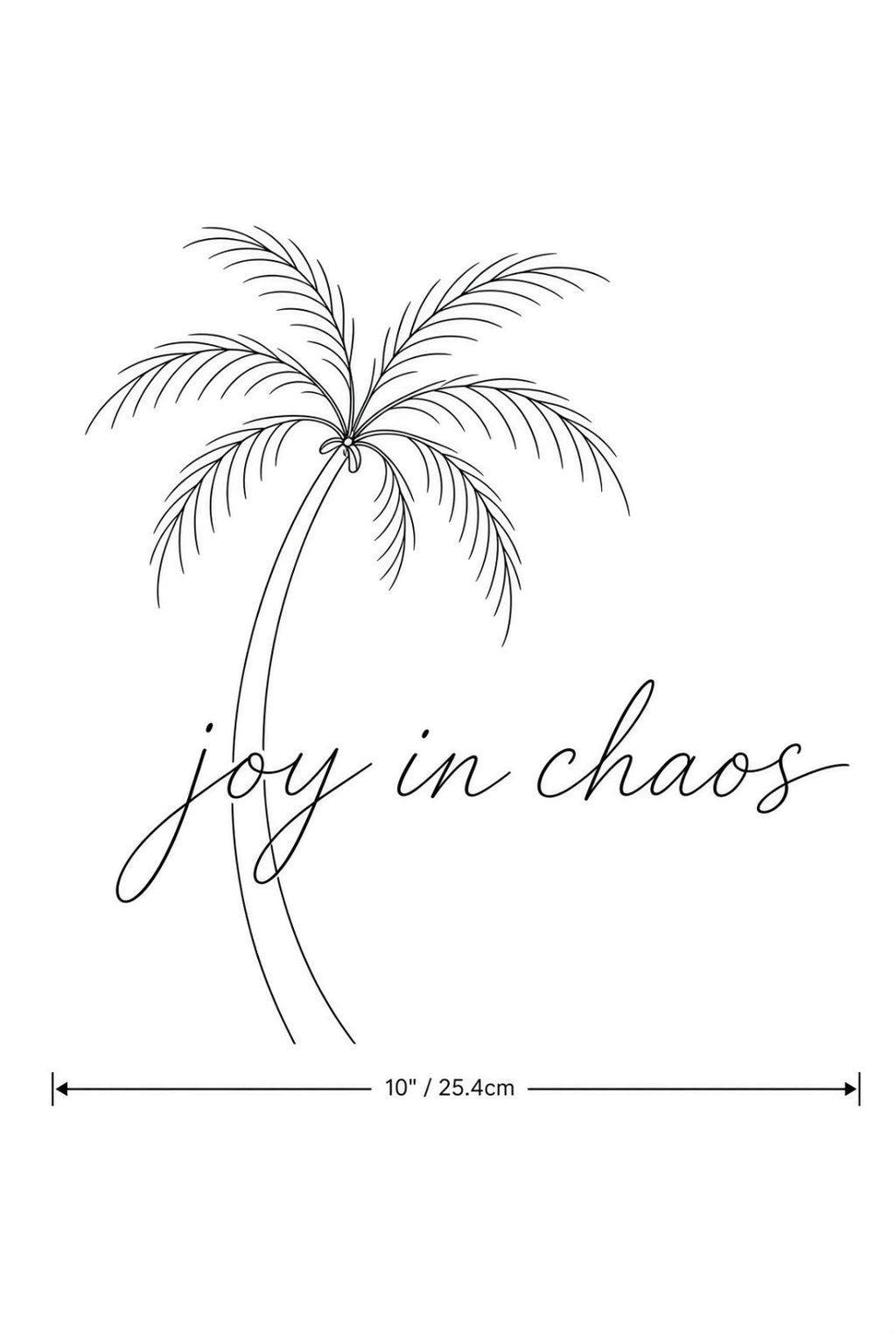 4PCS DTF Transfer Joy In Chaos Palm Tree Line Art 10in Iron On