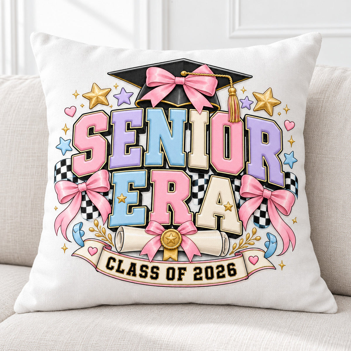 4 Pack Senior Era Class of 2026 DTF Transfers 10 Inch Graduation Decals