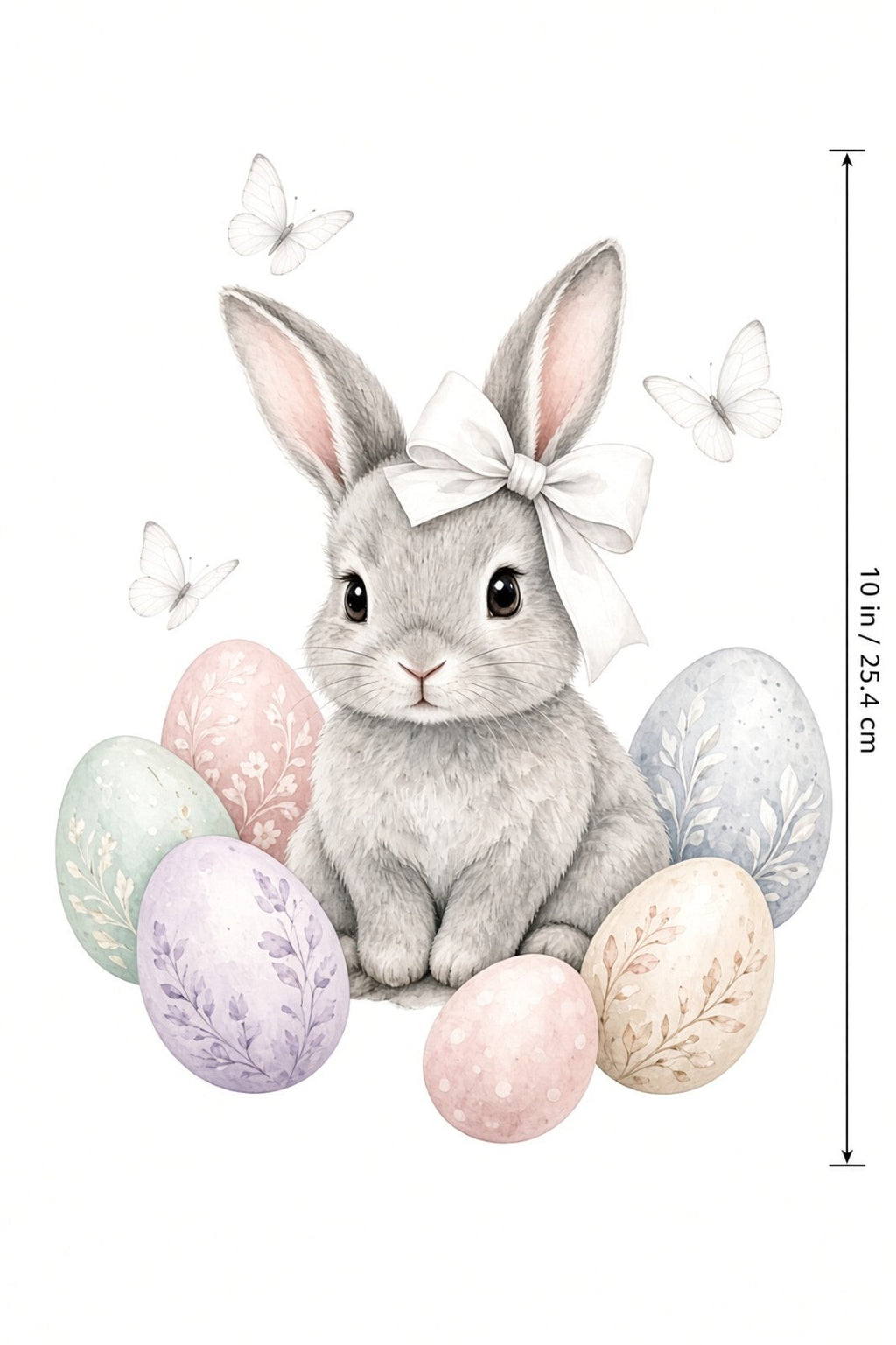 4pcs 10in Easter Bunny Eggs Butterflies DTF Transfer