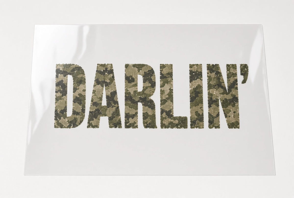 Darlin Camo DTF Transfer 4 Pack 10 Inch Western Country Ready To Press