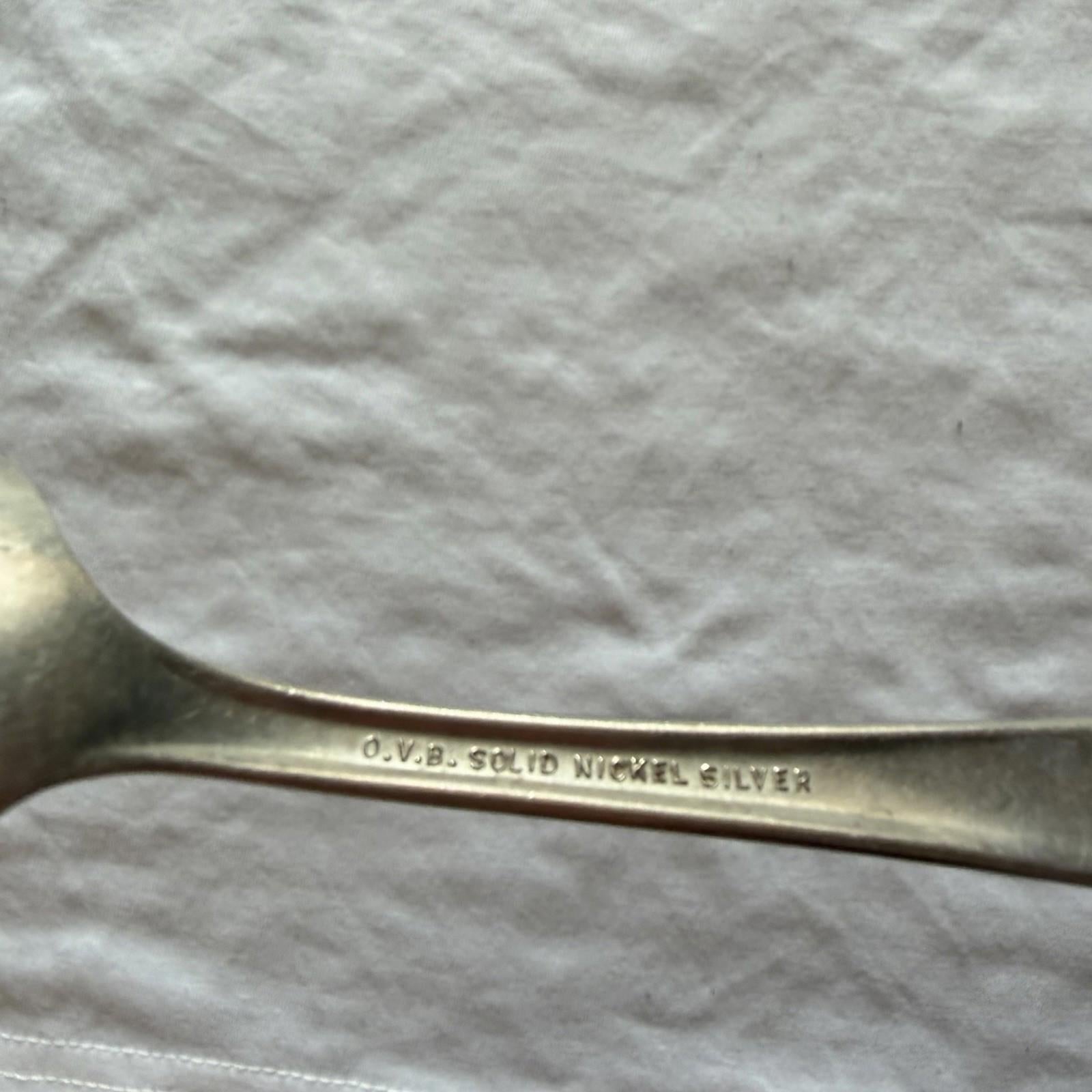 Vintage O.V.B. Solid Nickel Silver Teaspoon Free Shipping