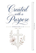 4pcs 10in Created with a Purpose Ephesians 2:10 DTF Transfer
