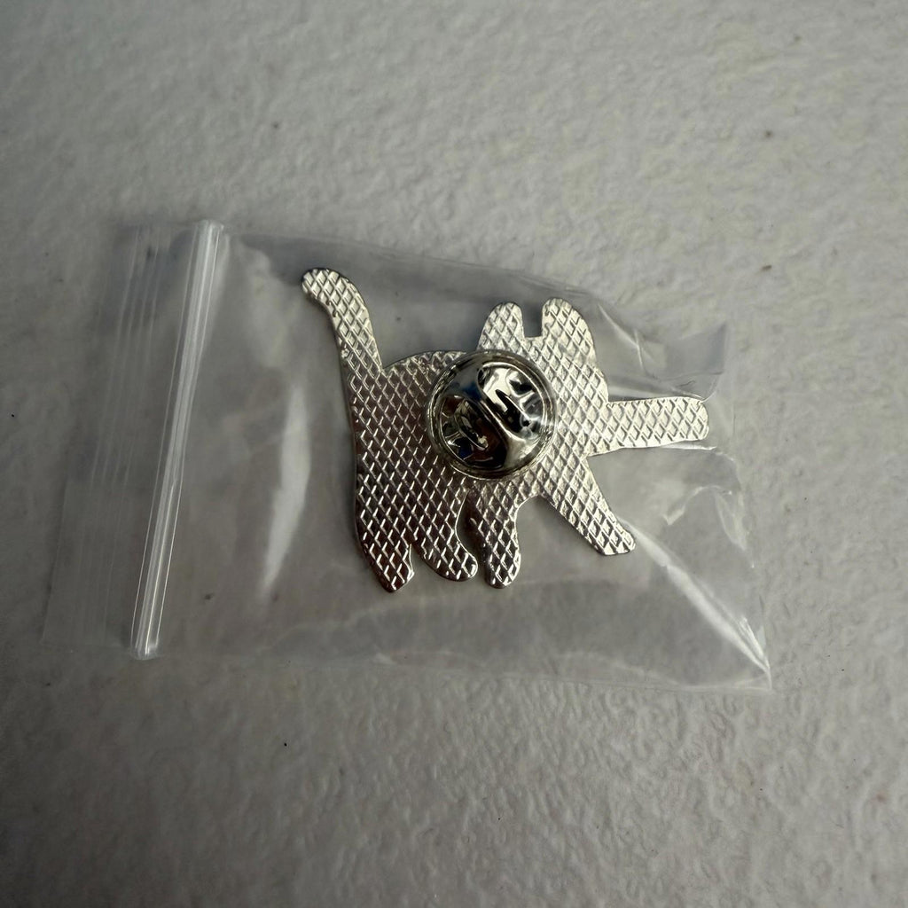 Stabby Cat Knife Enamel Pin Black Cat Lapel Badge Meme Pin New